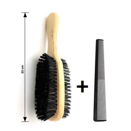 Soft and Hard Double Sided Boar Bristle Brush + Comb
